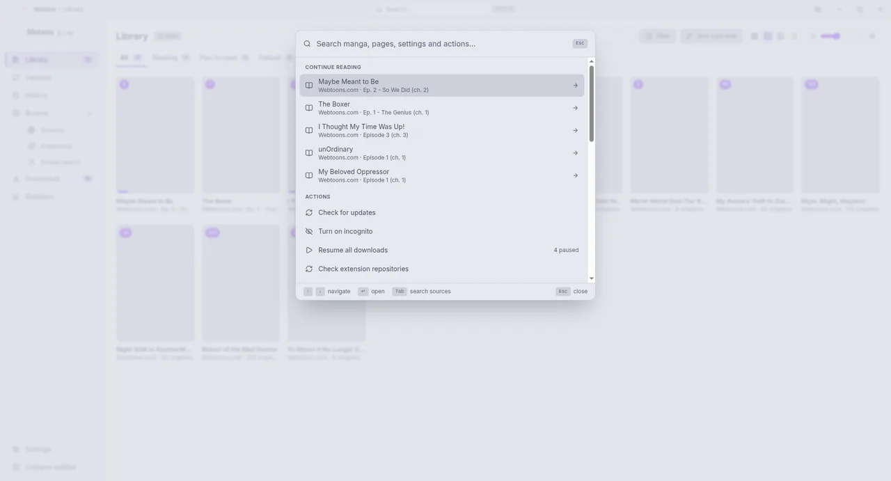 The command palette
