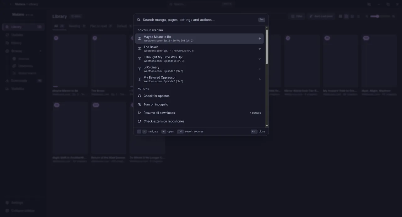 The command palette
